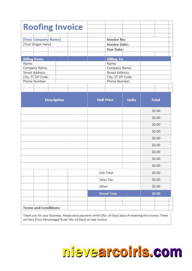 Roofing Invoice